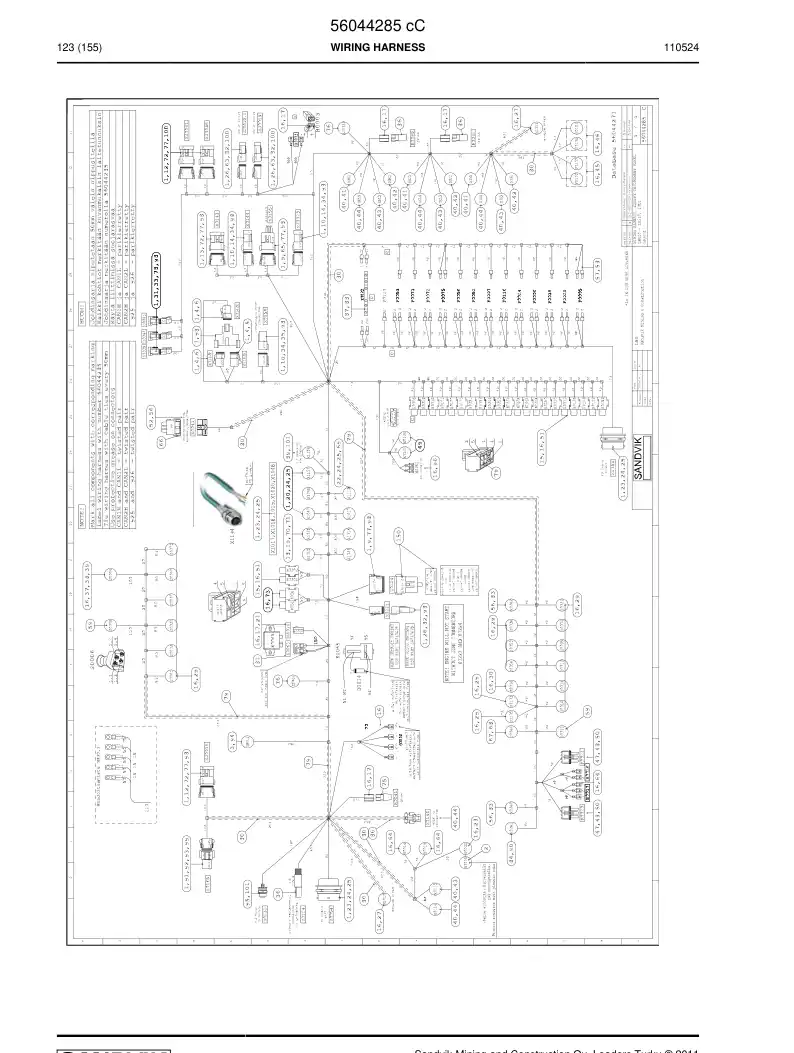 56044285c 560 442 85c WIRING HARNESS - Sandvik Technical Drawing