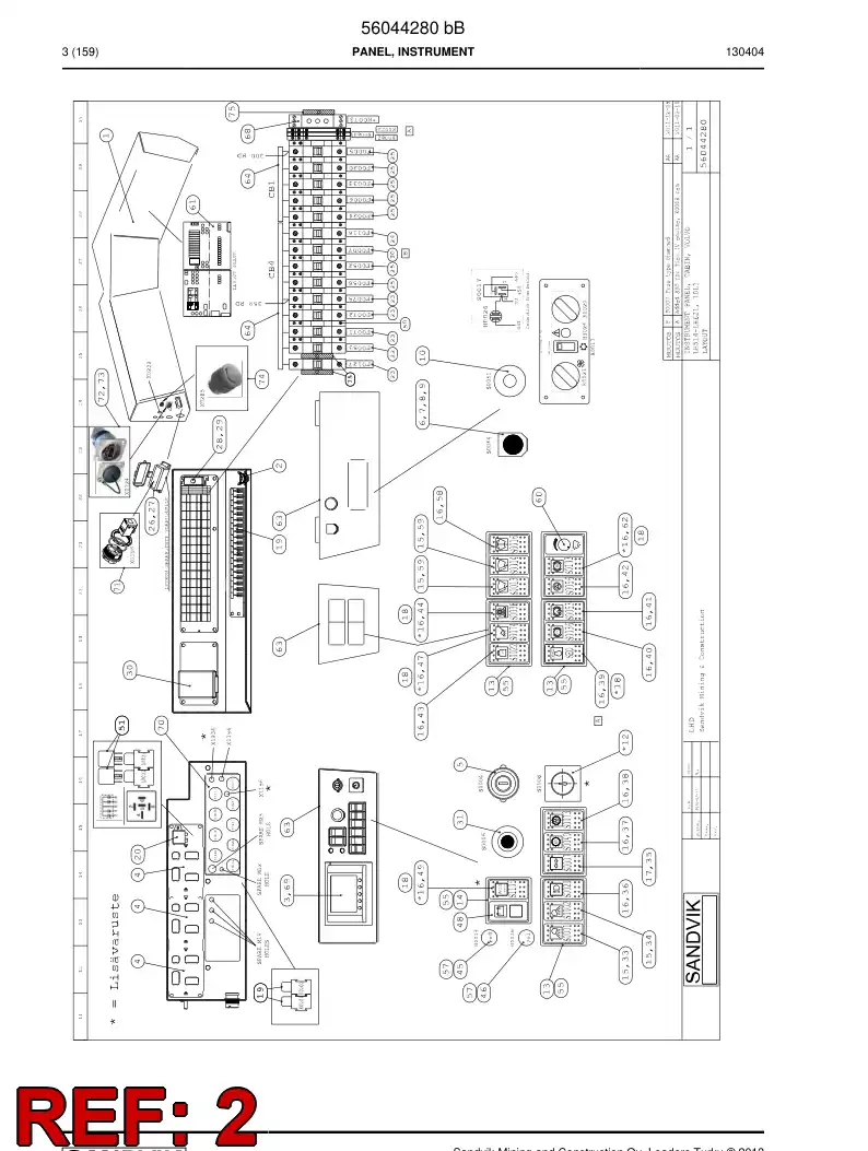 56044295 560 442 95 Electrical Assembly - Sandvik Technical Drawing
