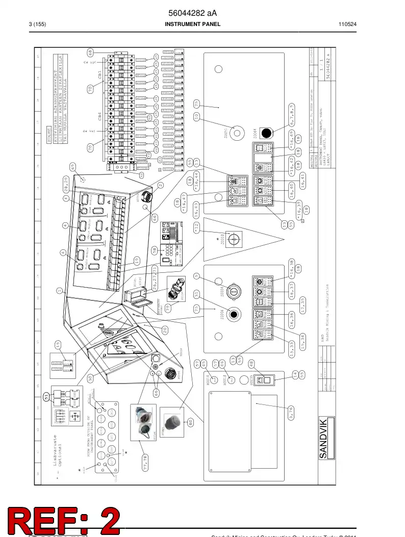 56044297 560 442 97 Electrical assembly - Sandvik Technical Drawing