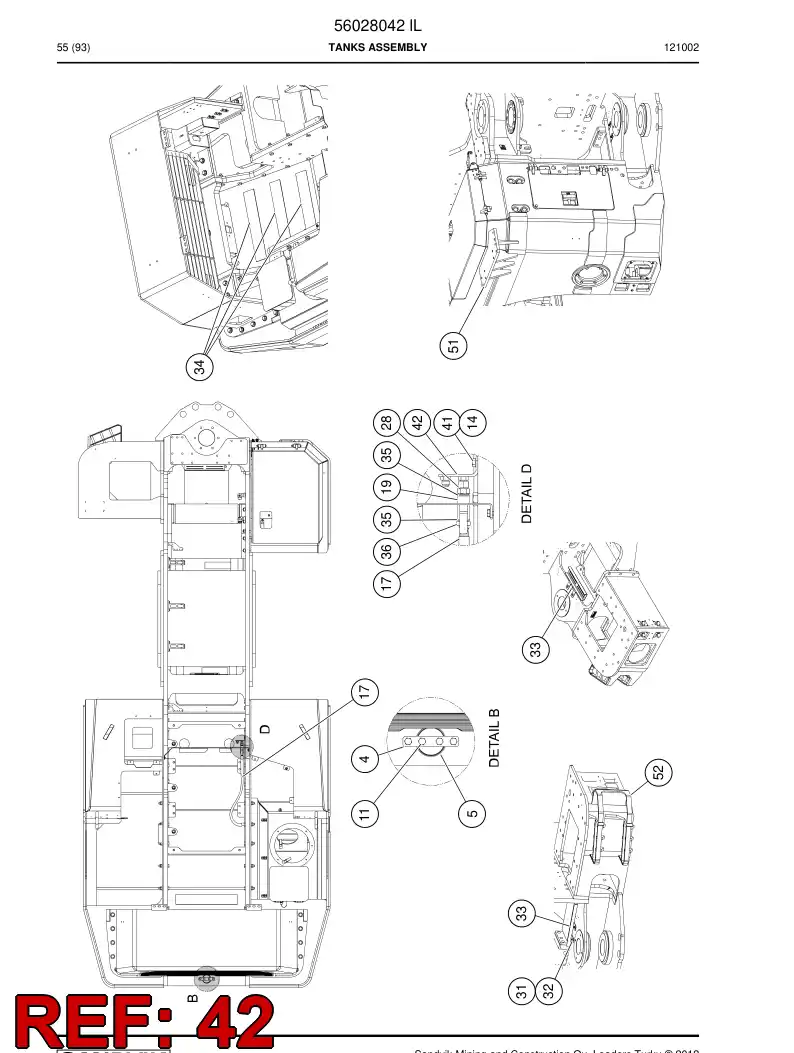 56044760 560 447 60 Supporting block assembly - Sandvik Technical Drawing