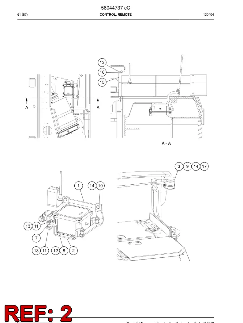 56044789 560 447 89 Plate, Mounting - Sandvik Technical Drawing