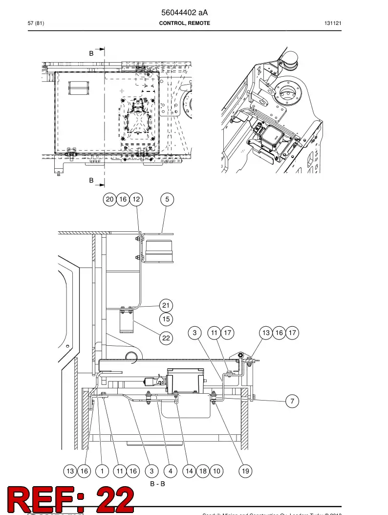 56044813 560 448 13 Plate, Mounting - Sandvik Technical Drawing