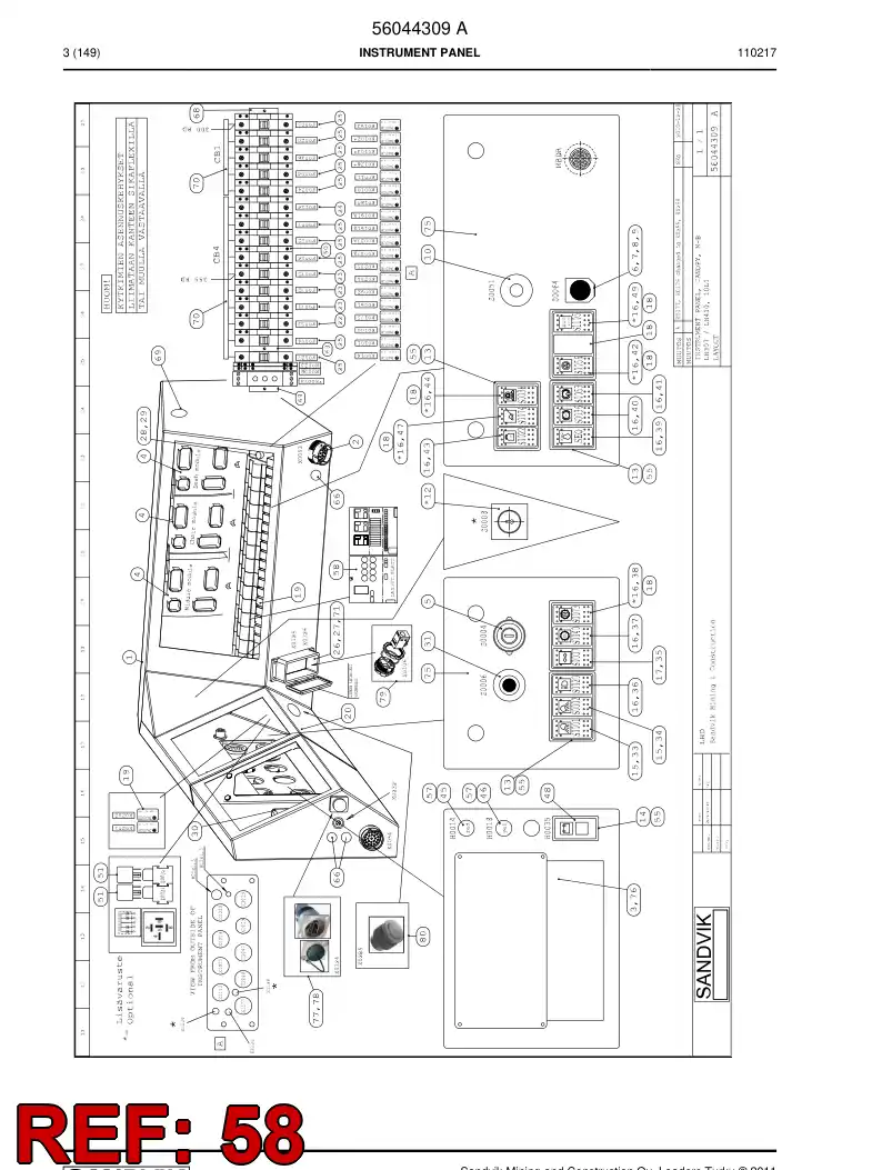 56044822 560 448 22 Decal - Sandvik Technical Drawing