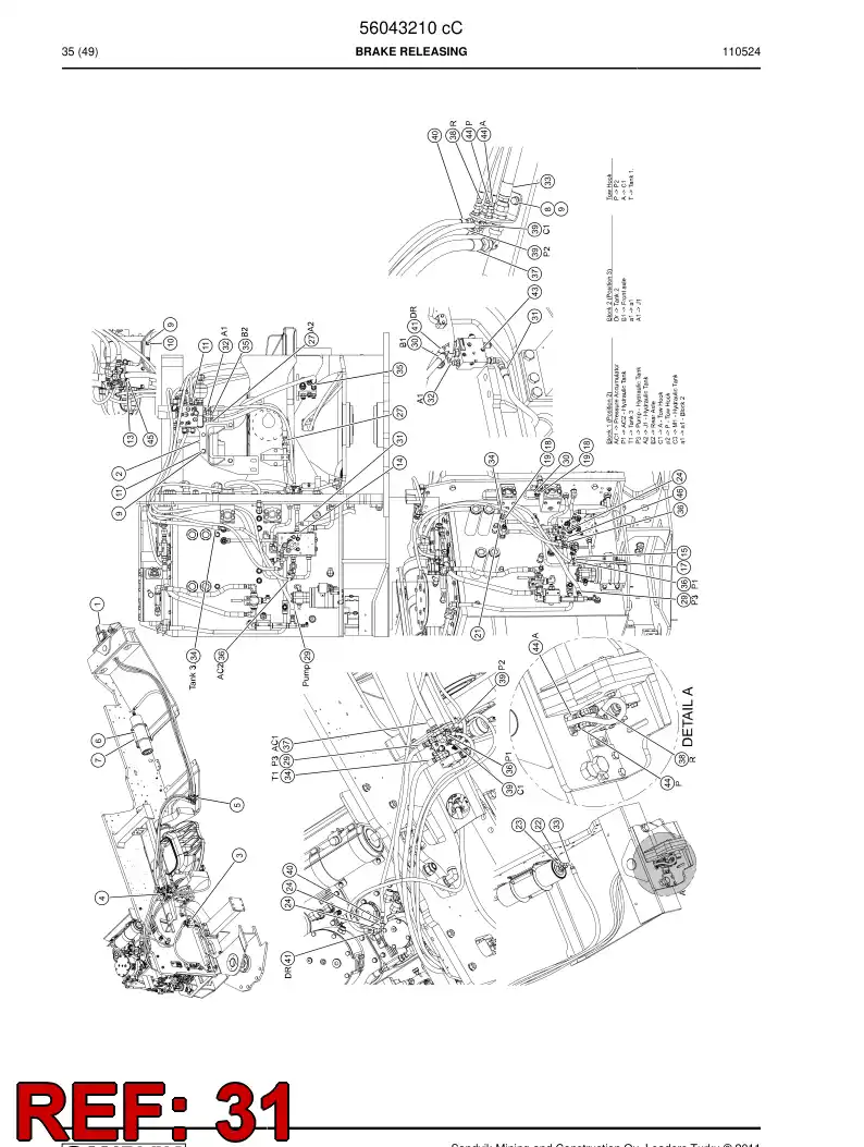 56044938 560 449 38 Hydraulic hose - Sandvik Technical Drawing