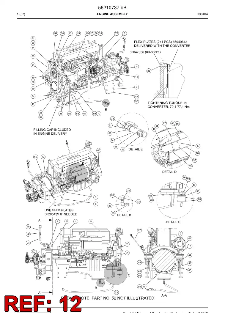 56045094 560 450 94 Supporting block - Sandvik Technical Drawing