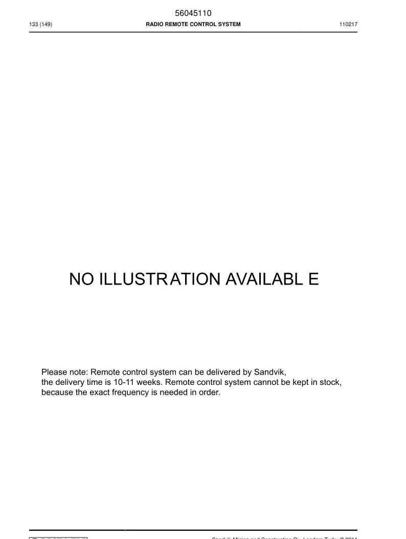 56045110 560 451 10 Remote Control System, Radio - Sandvik Technical Drawing
