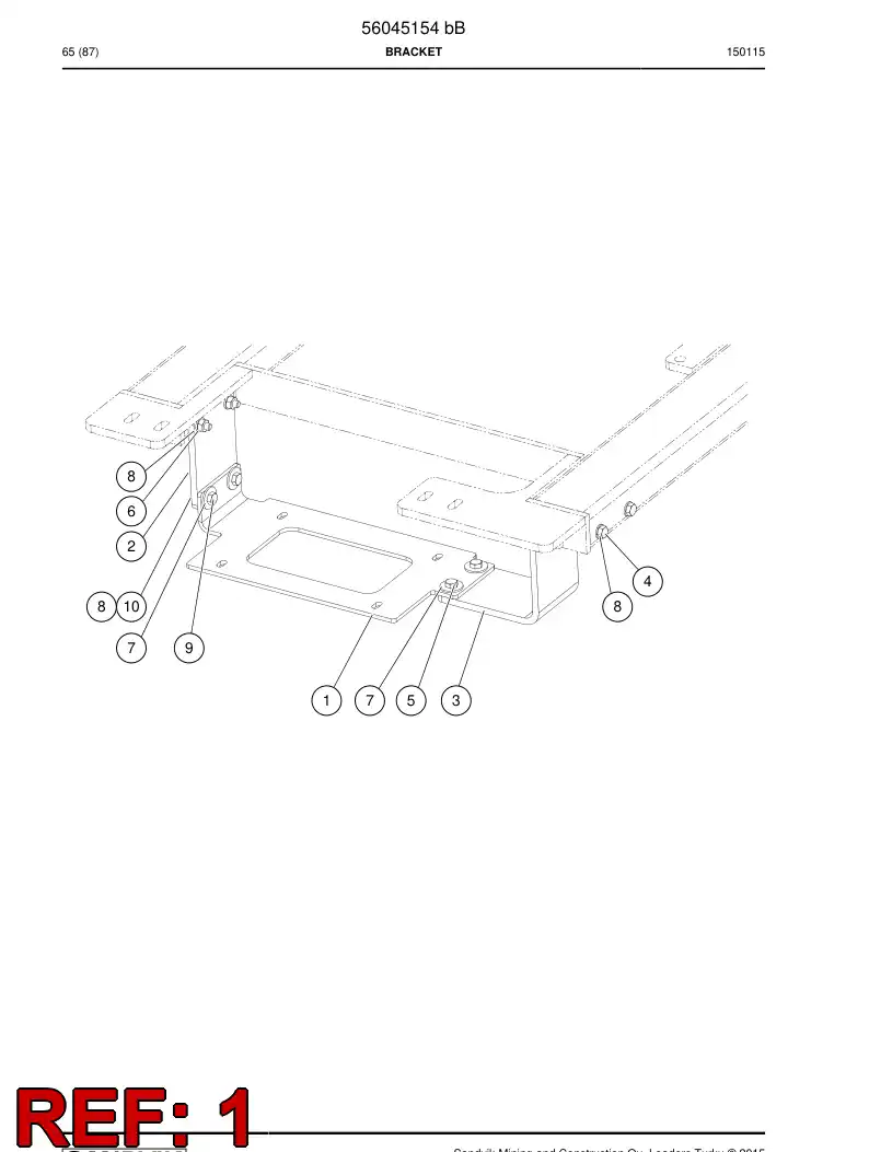 56045151 560 451 51 Plate, Mounting - Sandvik Technical Drawing