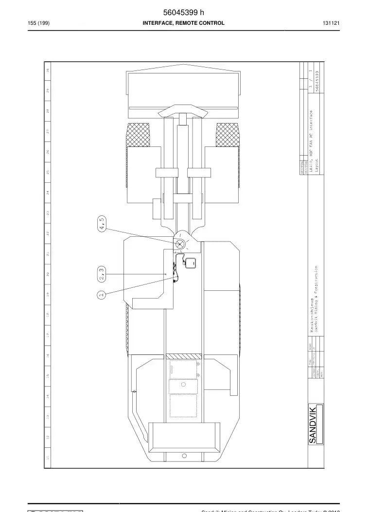 56045399h 560 453 99h Interface, Remote Control - Sandvik Technical Drawing