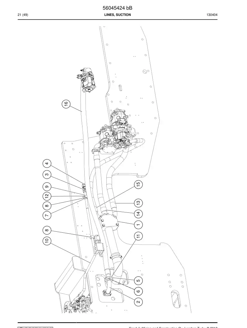 56045424b 560 454 24b Lines, Suction - Sandvik Technical Drawing