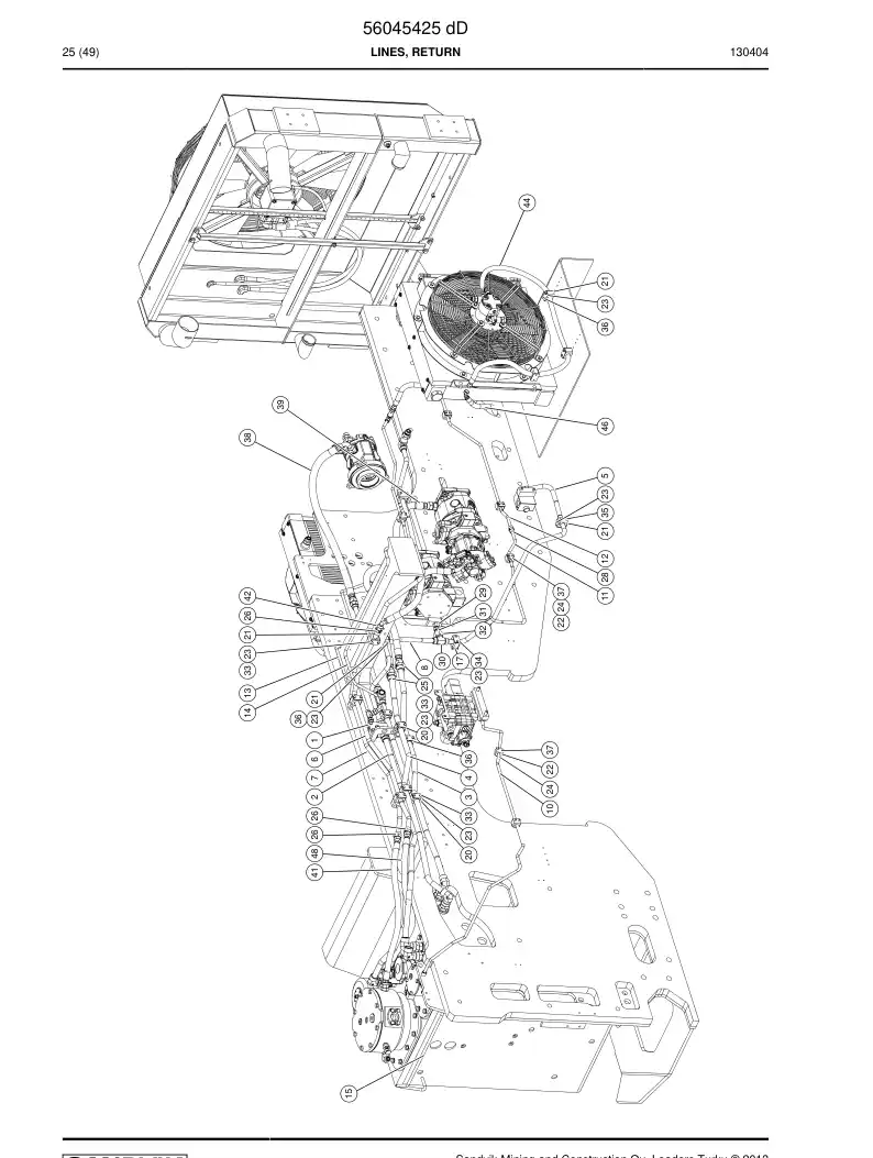 56045425d 560 454 25d Lines, Return - Sandvik Technical Drawing