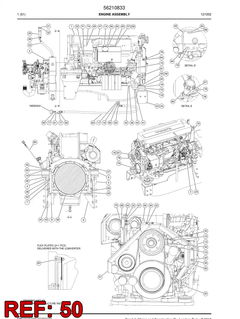 56045540 560 455 40 Plate - Sandvik Technical Drawing
