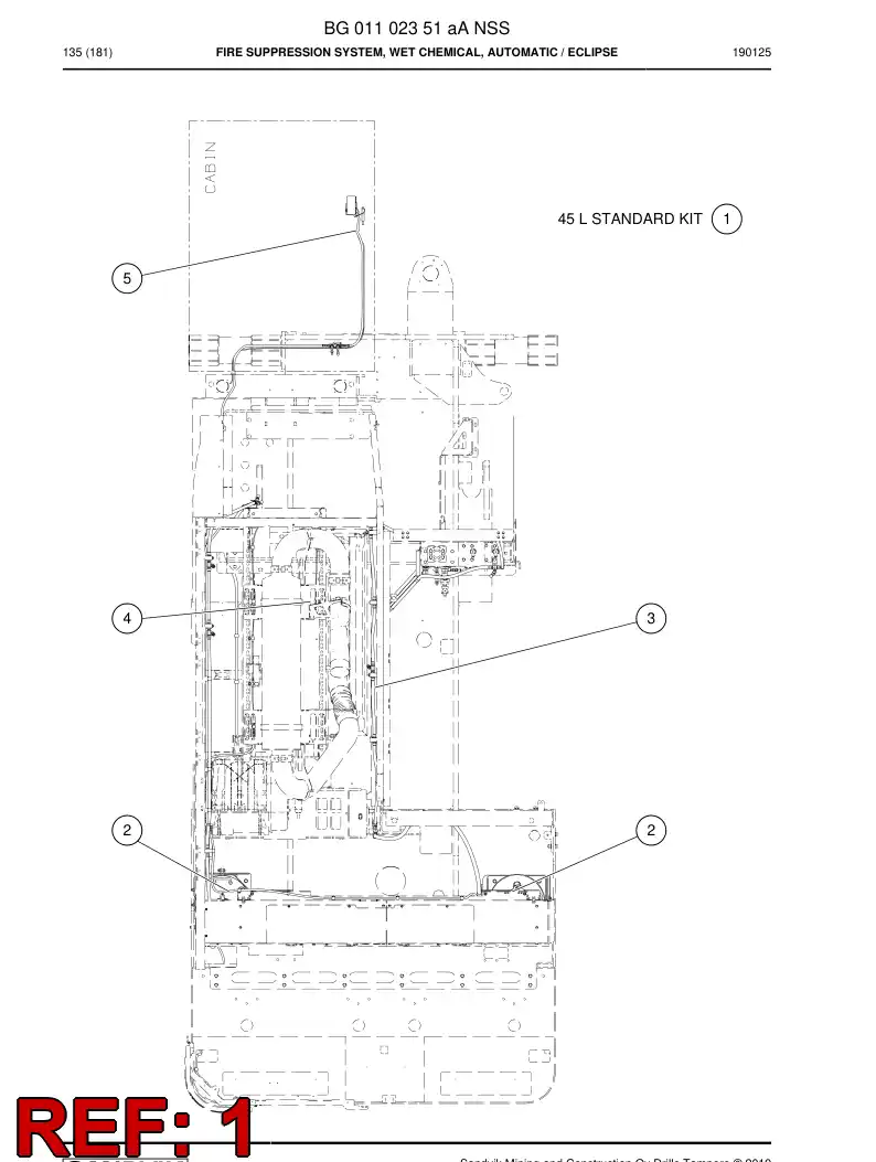 56045965 560 459 65 Fire Extinguishing System - Sandvik Technical Drawing