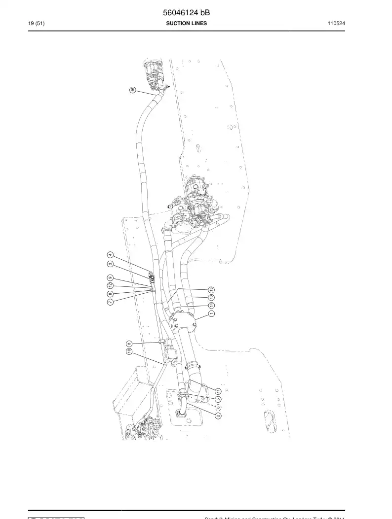 56046124b 560 461 24b SUCTION LINES - Sandvik Technical Drawing