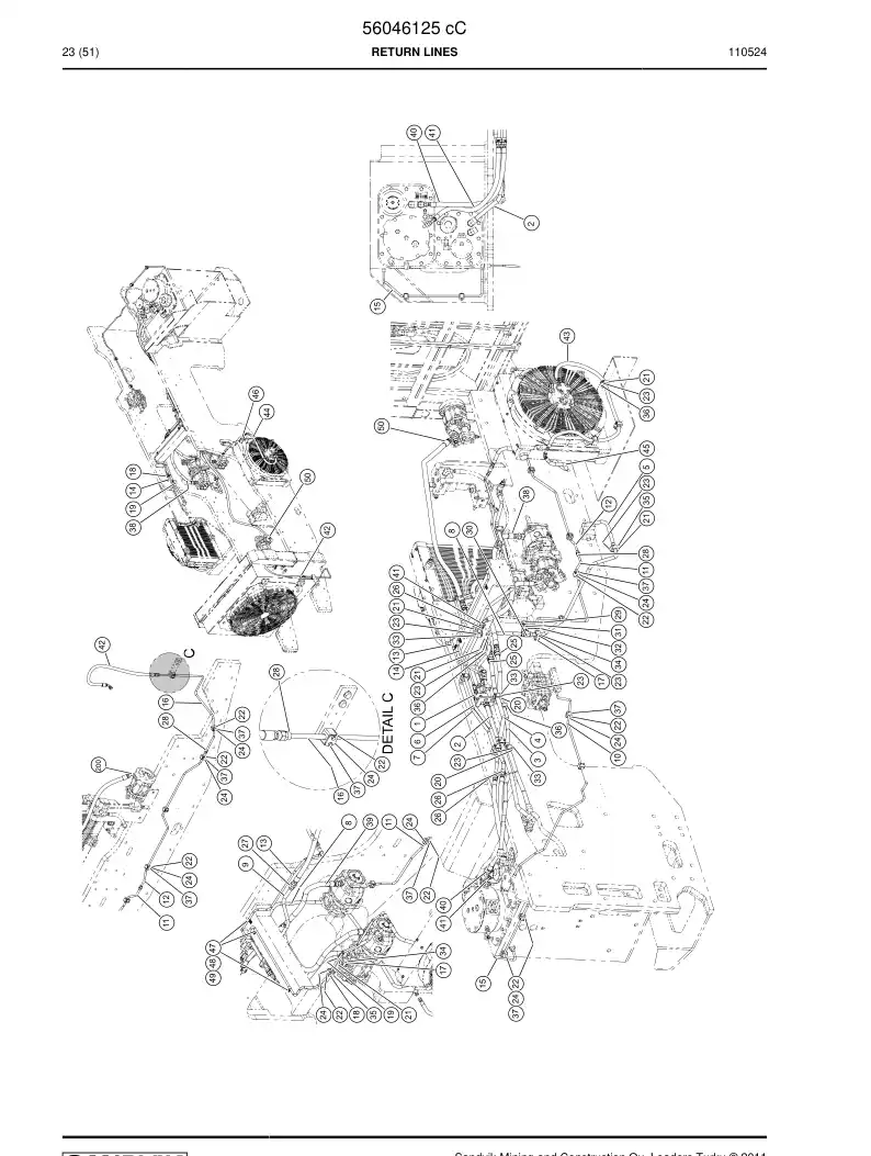 56046125c 560 461 25c RETURN LINES - Sandvik Technical Drawing
