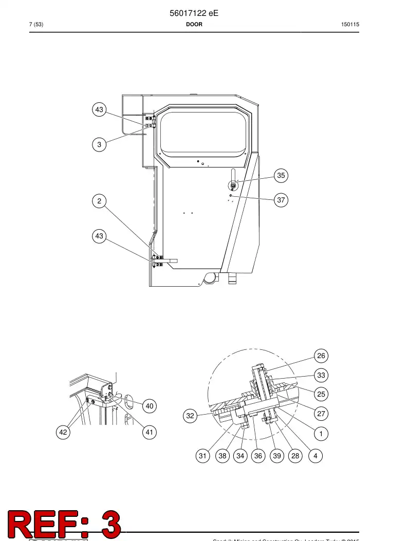 56046377 560 463 77 Hinge - Sandvik Technical Drawing