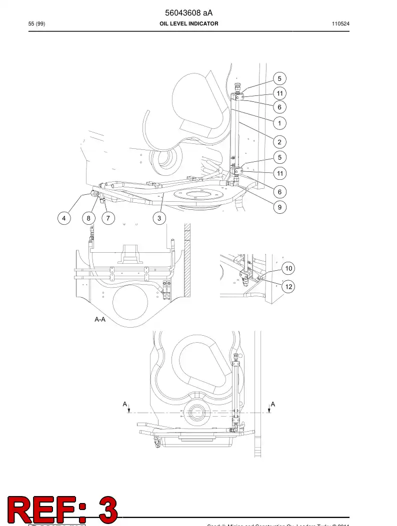 56047454 560 474 54 Hydraulic hose - Sandvik Technical Drawing