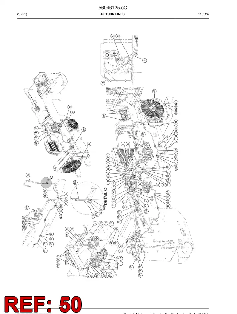 56048133 560 481 33 Hydraulic hose - Sandvik Technical Drawing