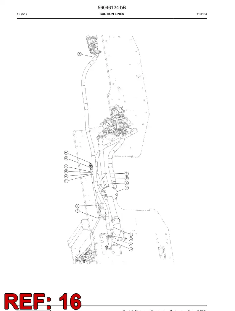 56048134 560 481 34 Hydraulic hose - Sandvik Technical Drawing