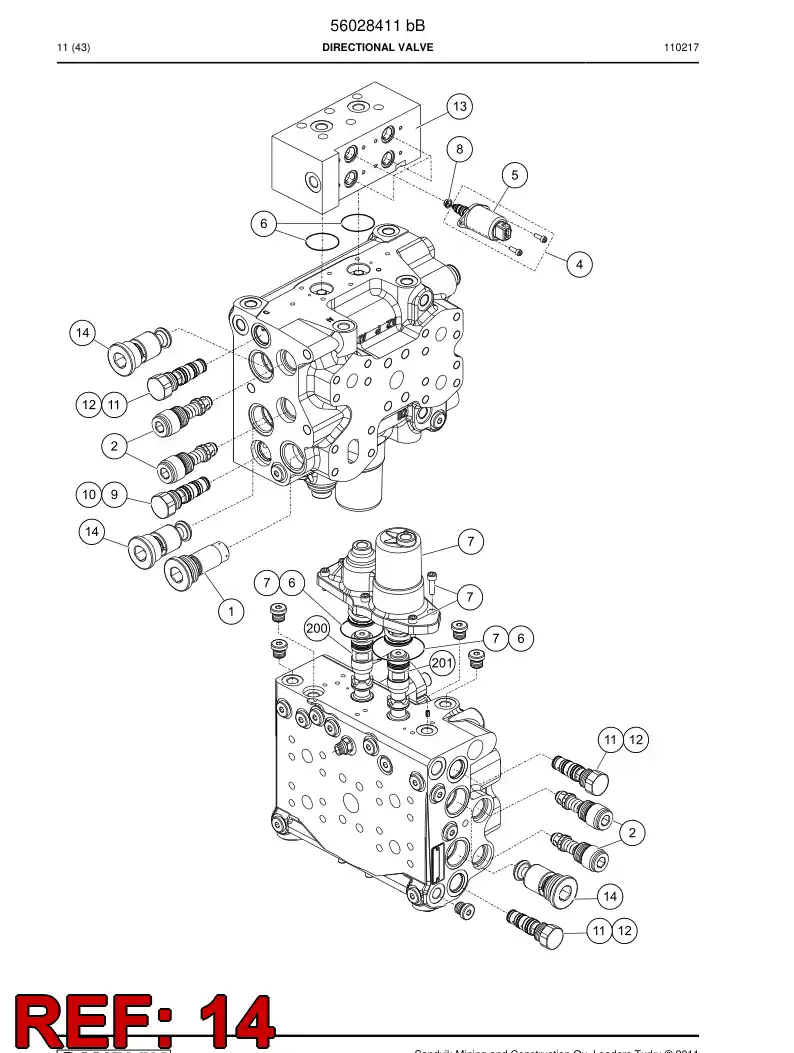 56048552 560 485 52 Valve, Check - Sandvik Technical Drawing