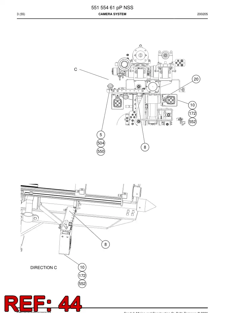 56049338g 560 493 38g Harness, Wiring - Sandvik Technical Drawing