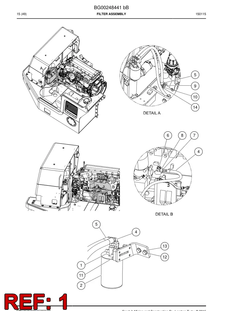56049540 560 495 40 Head, Filter - Sandvik Technical Drawing