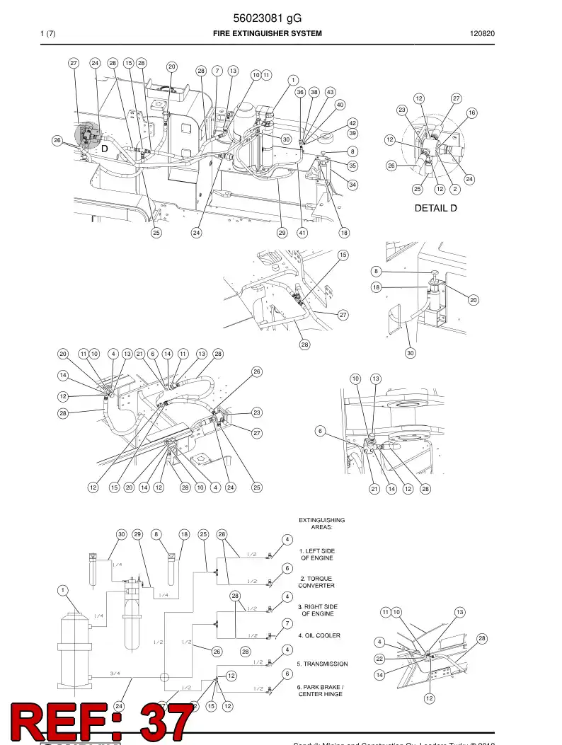 56049768 560 497 68 Fire extinguisher system - Sandvik Technical Drawing