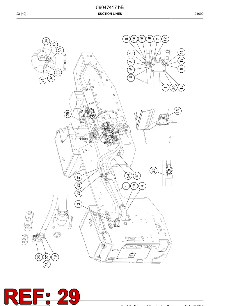 56049954 560 499 54 Suction hose assembly - Sandvik Technical Drawing