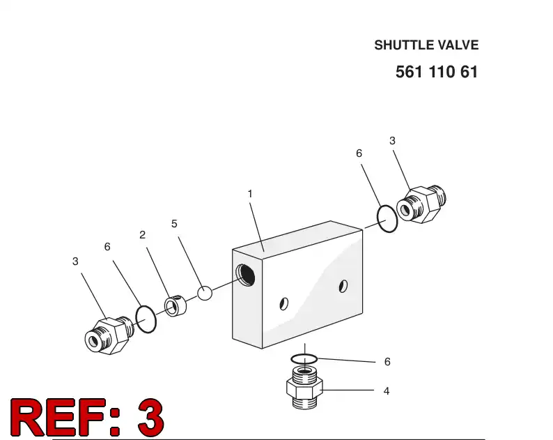 56110598 561 105 98 Adapter (hydraulic) - Sandvik Technical Drawing