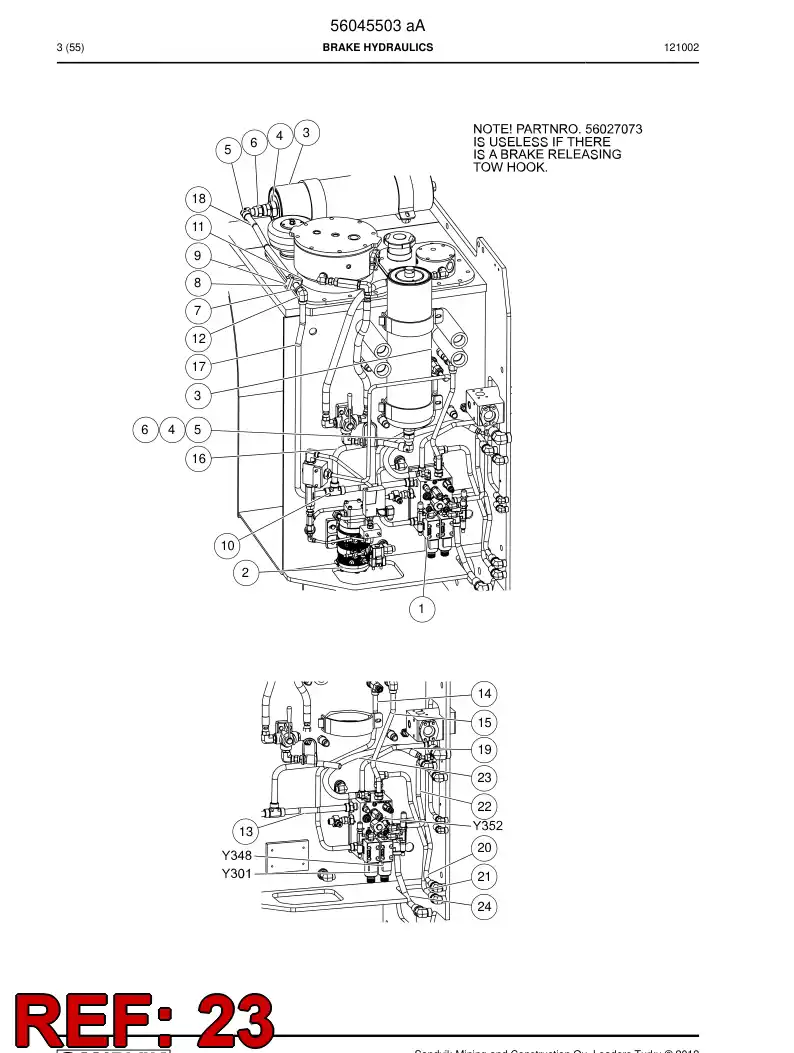 56202420 562 024 20 Hydraulic hose - Sandvik Technical Drawing