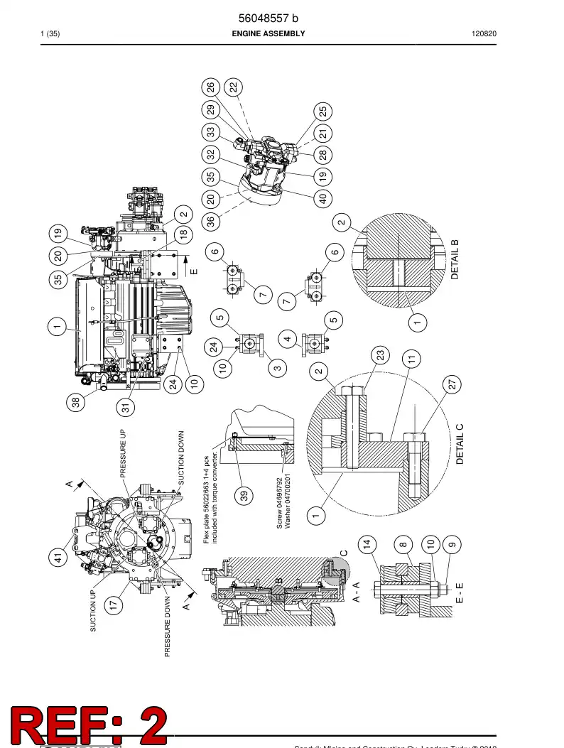 56203695 562 036 95 TORQUE CONVERTER ASSY - Sandvik Technical Drawing