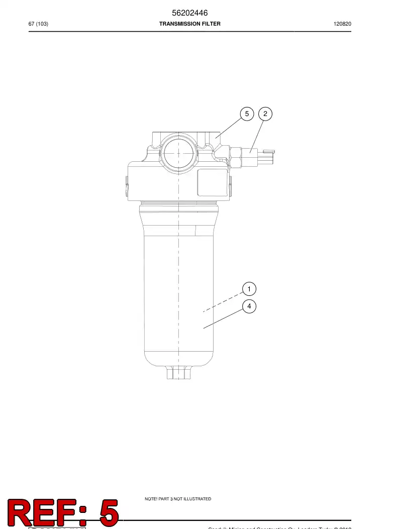 56205392 562 053 92 Filter head - Sandvik Technical Drawing