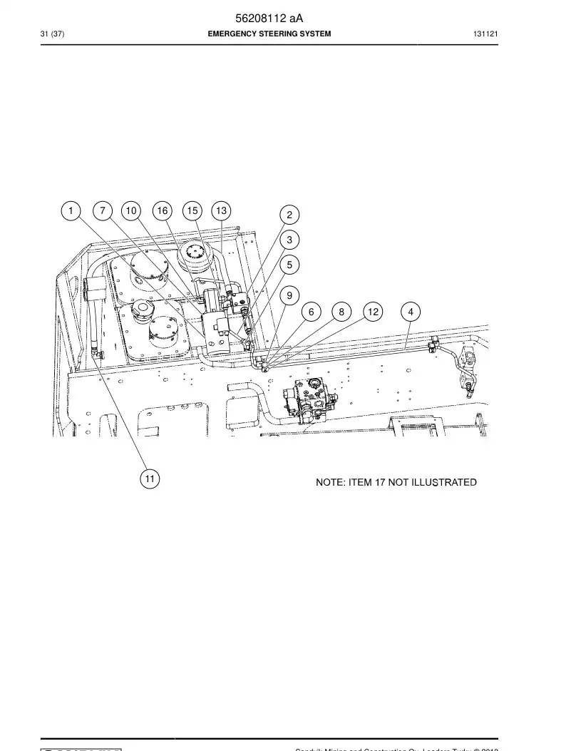 56208112b 562 081 12b Emergency Steering System - Sandvik Technical Drawing