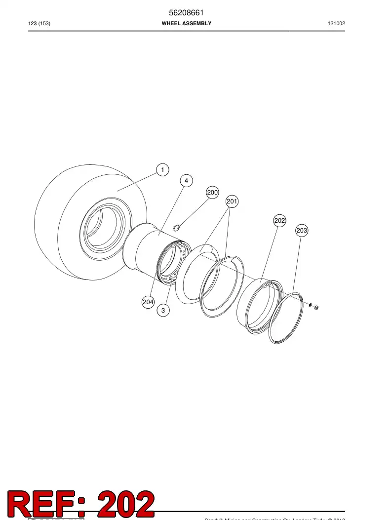 56209278 562 092 78 Bead seat band - Sandvik Technical Drawing