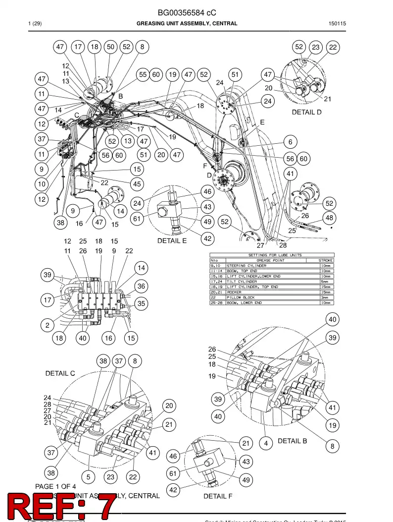 56209375 562 093 75 Central Lubrication Kit - Sandvik Technical Drawing