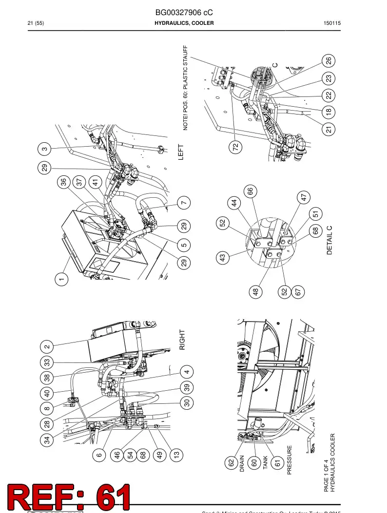 56209573 562 095 73 Hose, Hydraulic - Sandvik Technical Drawing