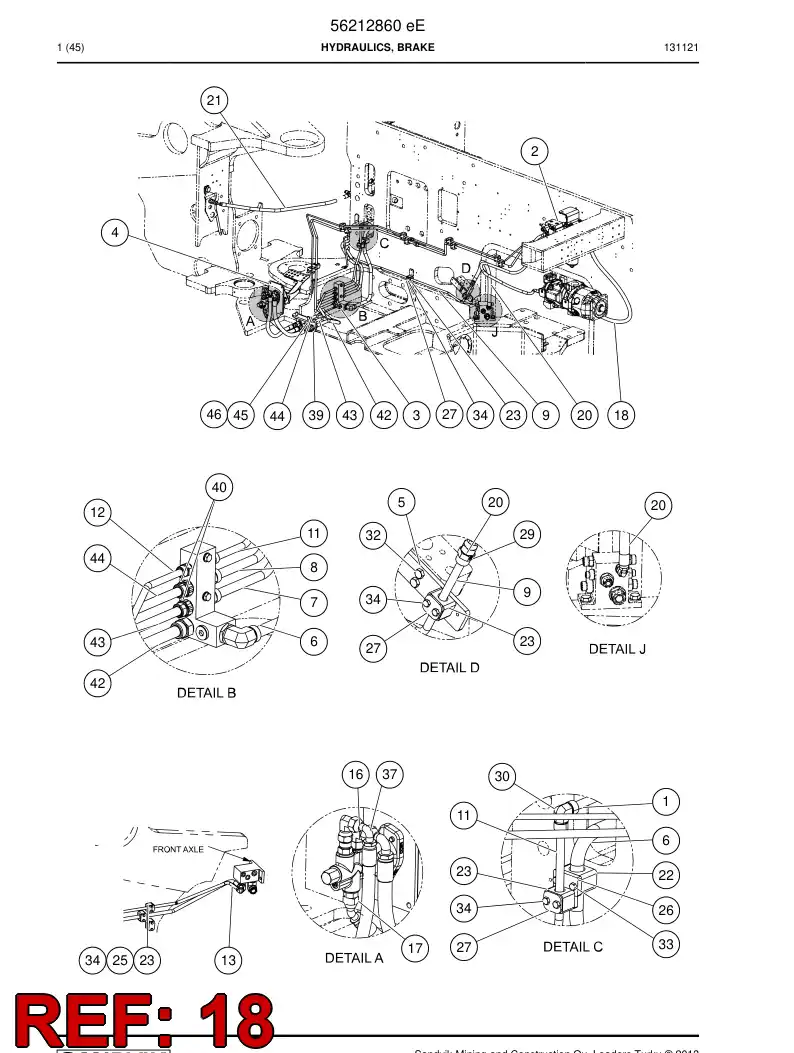 56210433 562 104 33 Hose, Hydraulic - Sandvik Technical Drawing