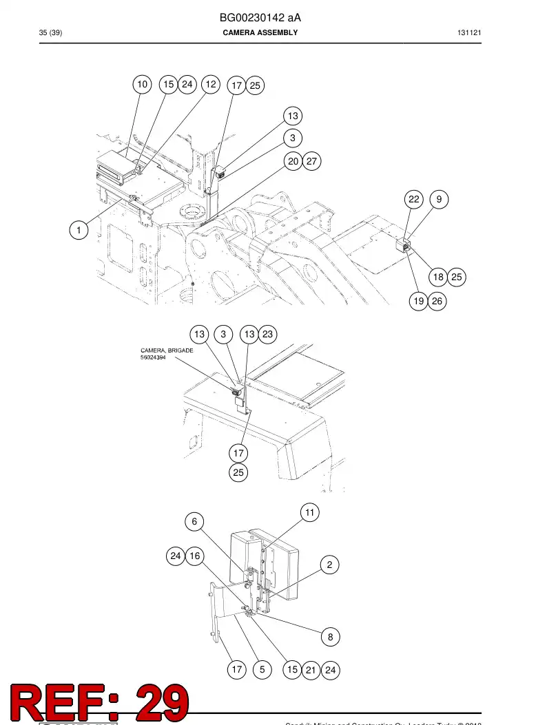 56211047 562 110 47 Cable, Power - Sandvik Technical Drawing