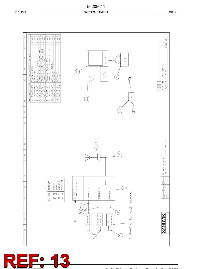 56211185 562 111 85 Charger, Battery - Sandvik Technical Drawing