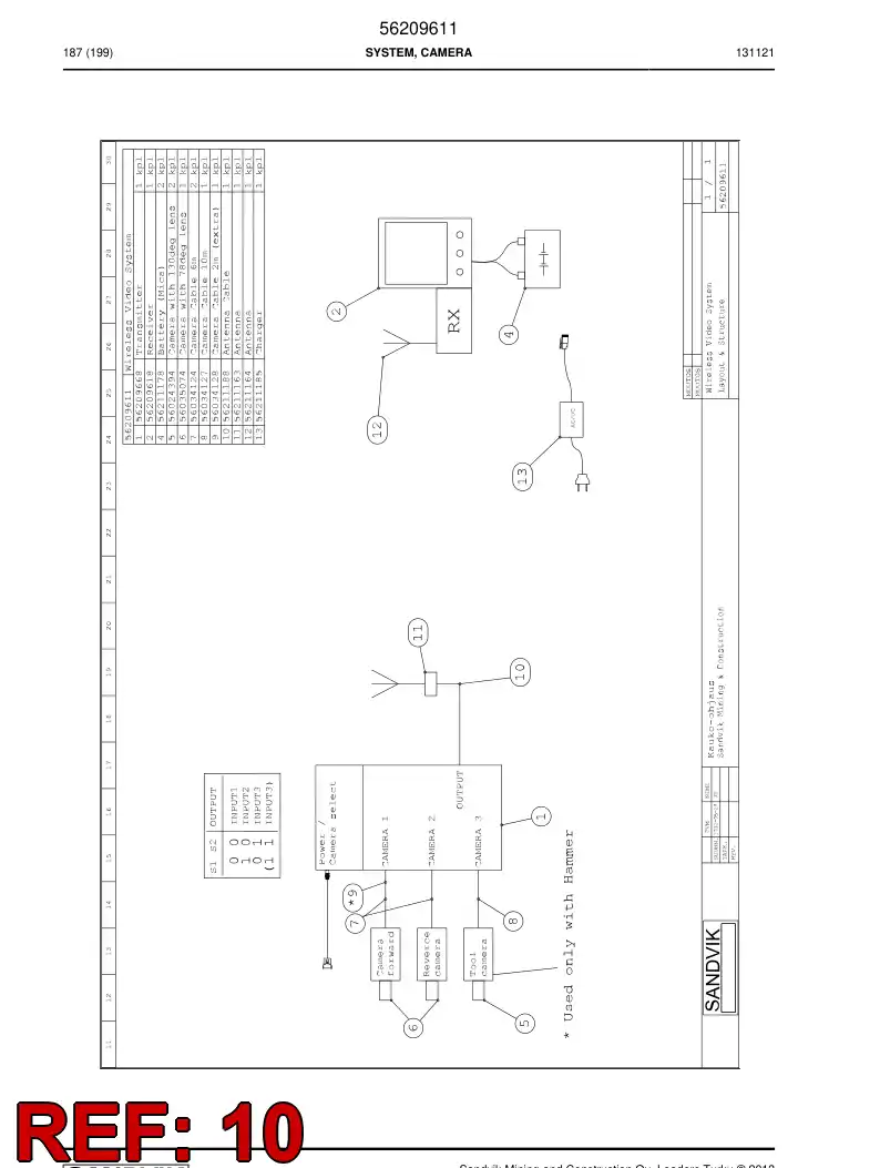 56211188 562 111 88 Cable - Sandvik Technical Drawing