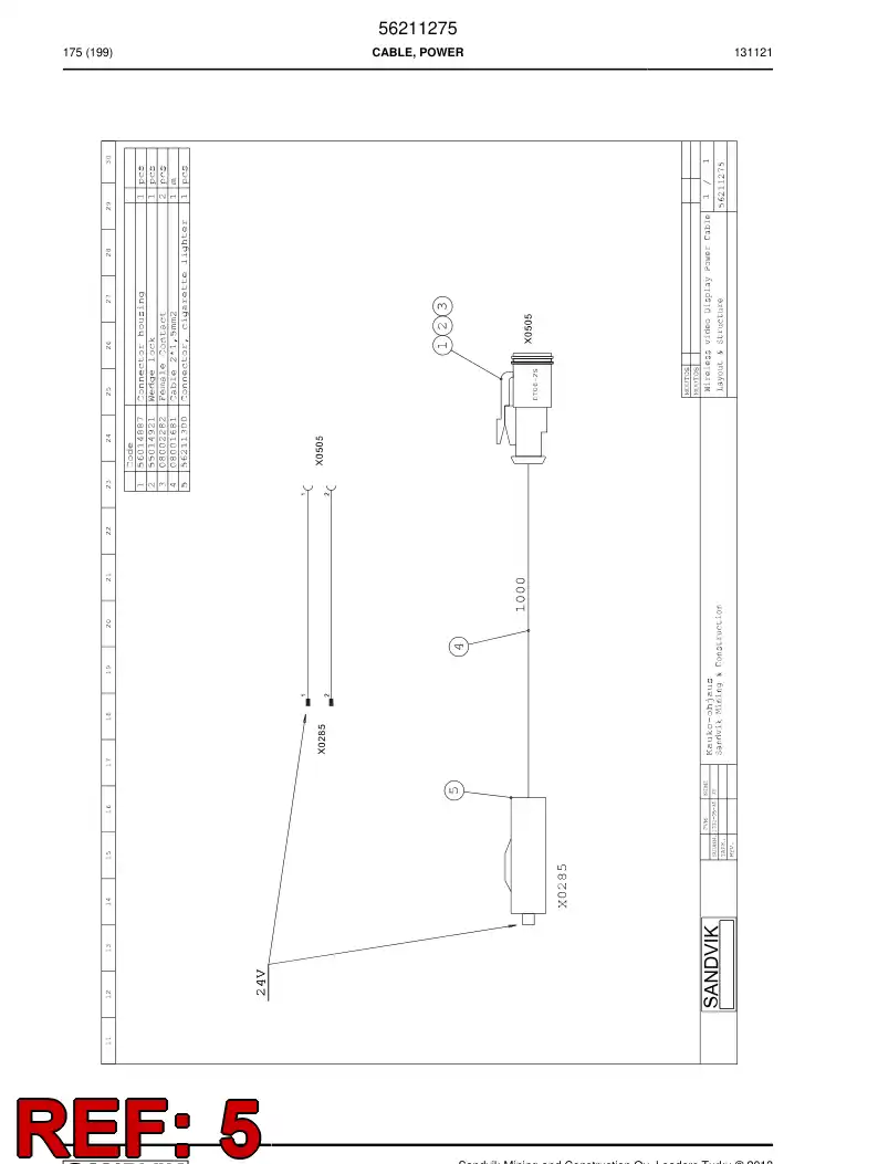 56211300 562 113 00 Connector - Sandvik Technical Drawing