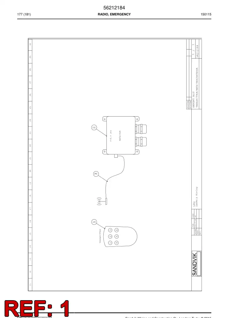56211704 562 117 04 Transmitter, Radio - Sandvik Technical Drawing
