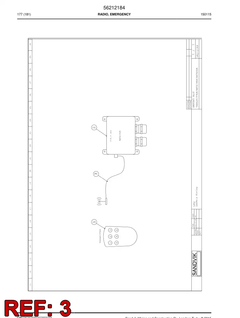 56211706 562 117 06 Antenna - Sandvik Technical Drawing