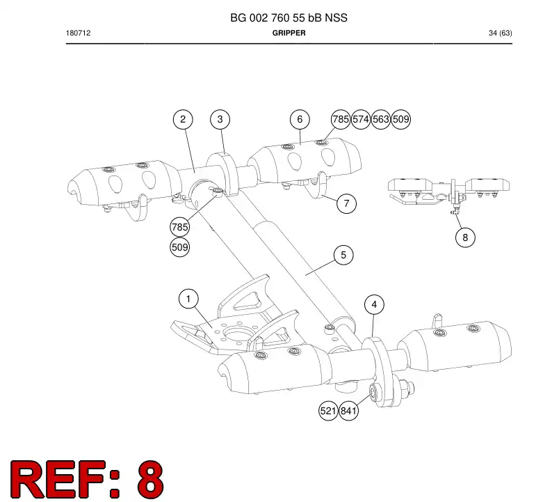 56211948 562 119 48 Adapter, Elbow - Sandvik Technical Drawing