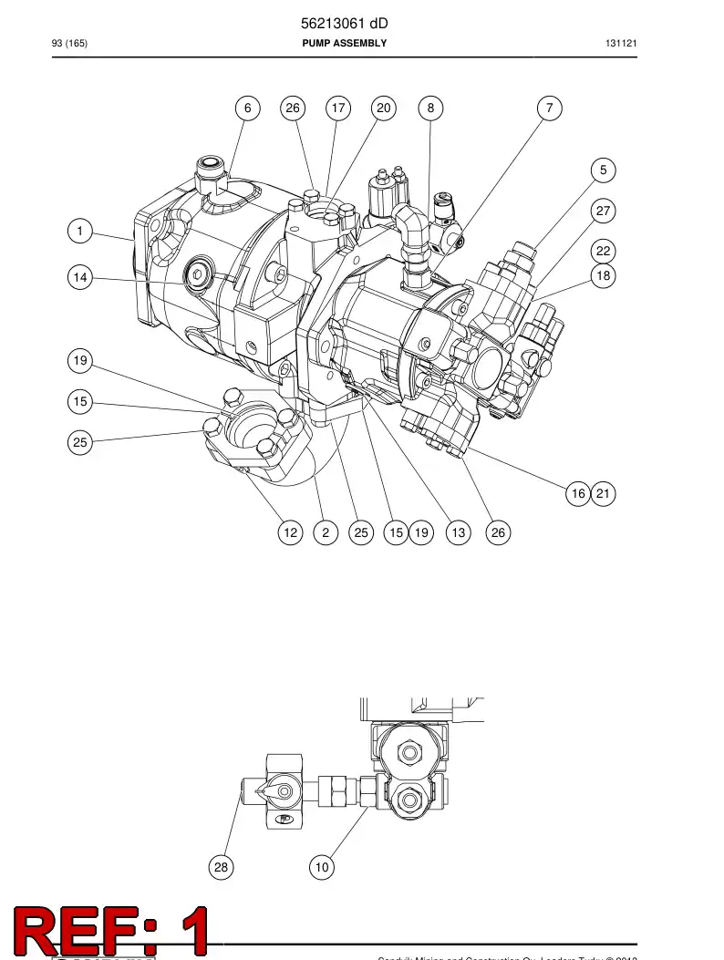 56212083 562 120 83 Pump, Double - Sandvik Technical Drawing