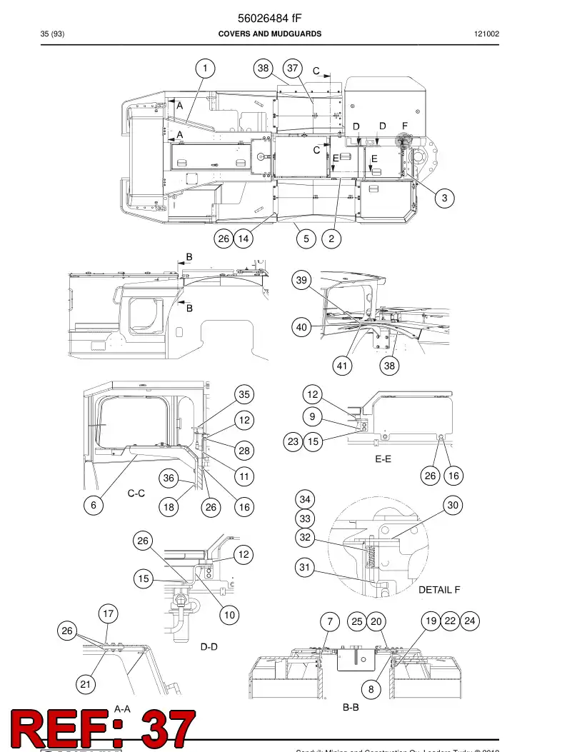56212093 562 120 93 Mud guard - Sandvik Technical Drawing