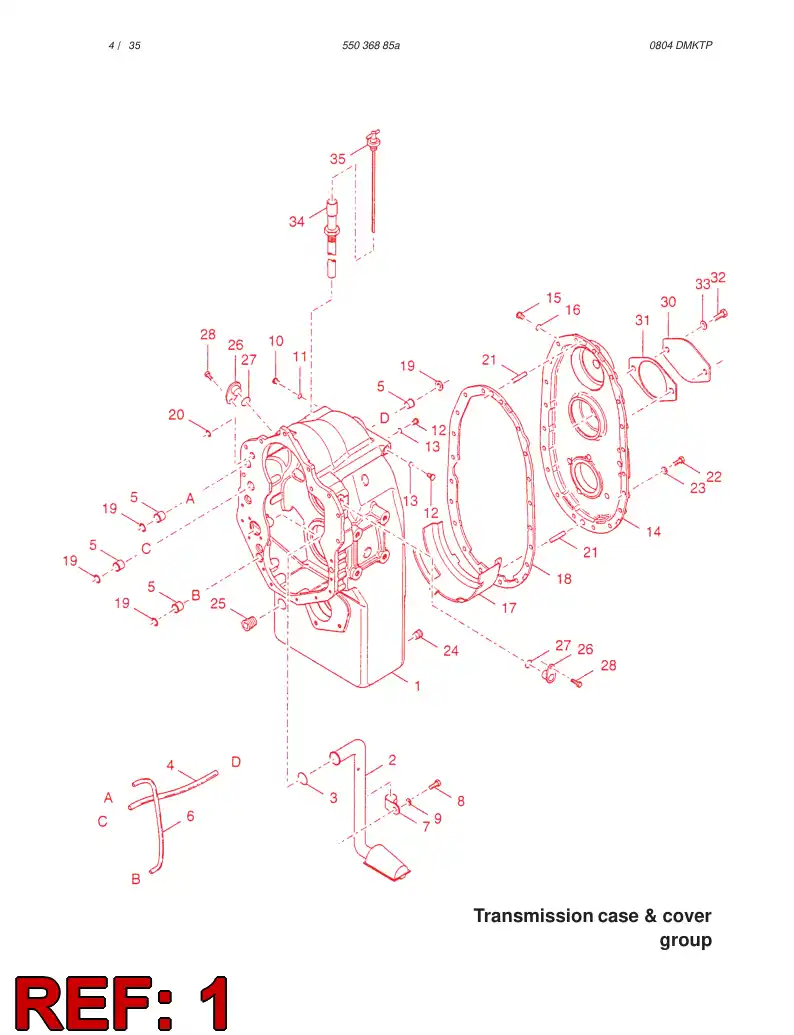57213472 572 134 72 TRANSMISSION CASE ASSEMBLY - Sandvik Technical Drawing