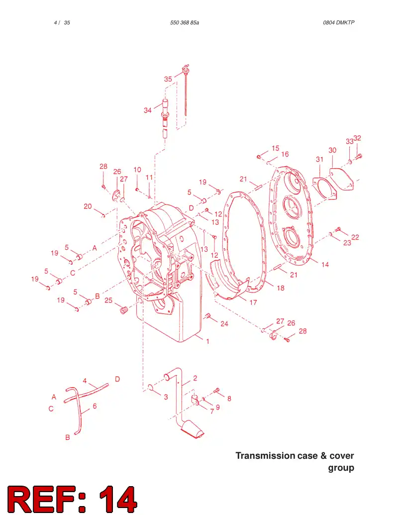 57213688 572 136 88 REAR COVER & PLUG - Sandvik Technical Drawing
