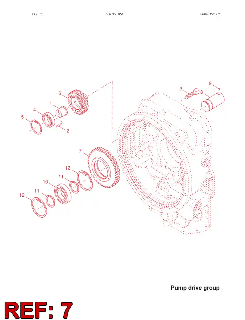 57213829 572 138 29 GEAR WHEEL - Sandvik Technical Drawing