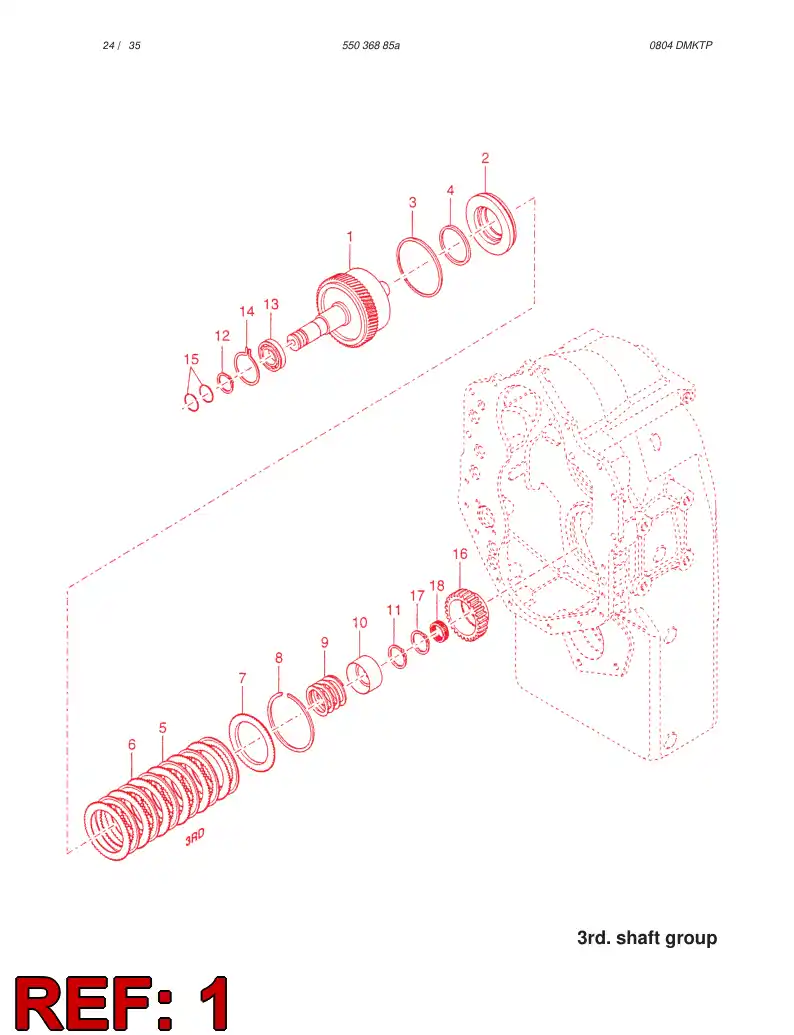 57213993 572 139 93 SHAFT ASSEMBLY - Sandvik Technical Drawing