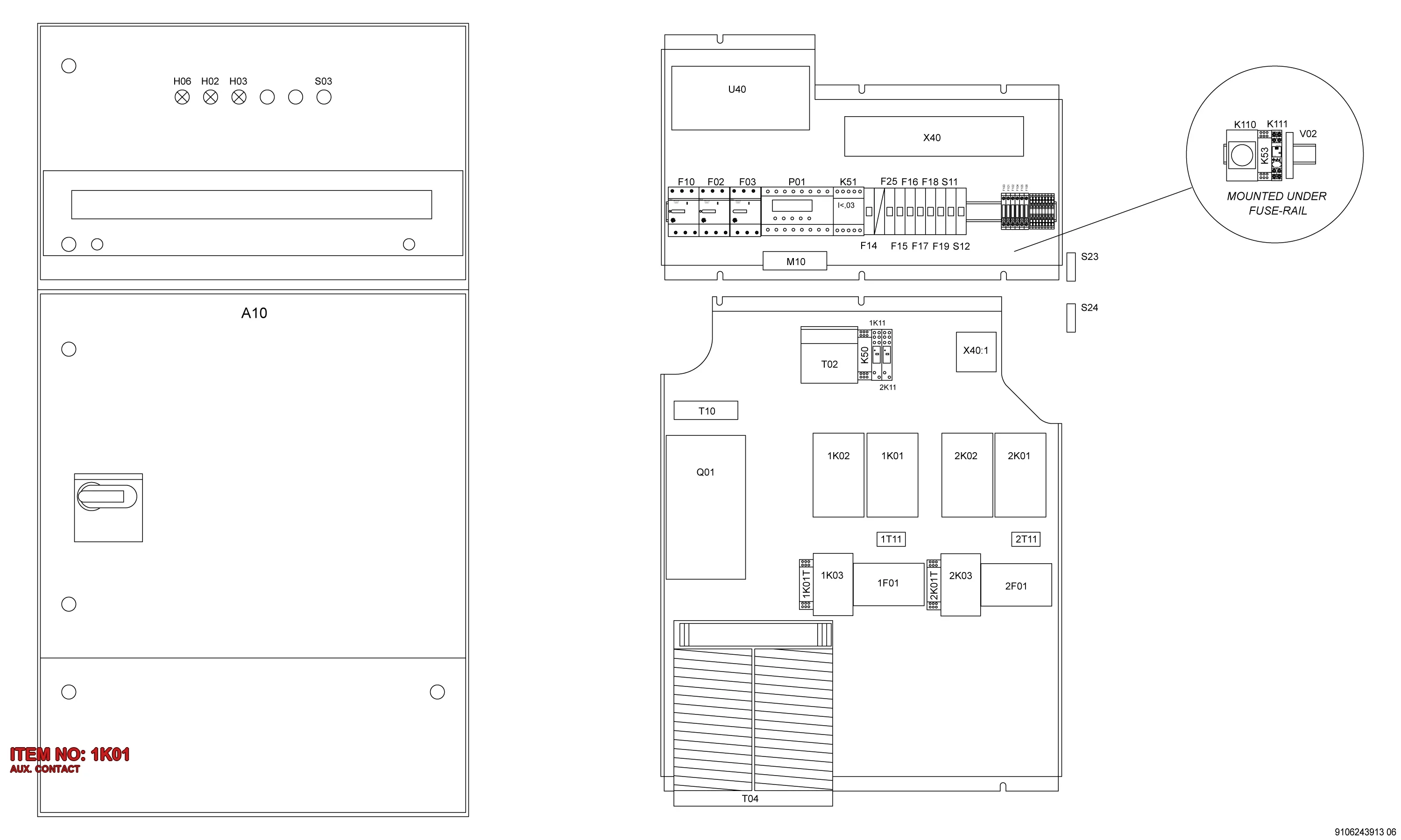 5750 0015 81 AUX. CONTACT - Technical Drawing